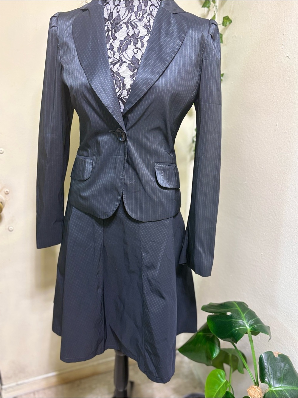 H&M Black Pinstripe Women's Tailored Blazer